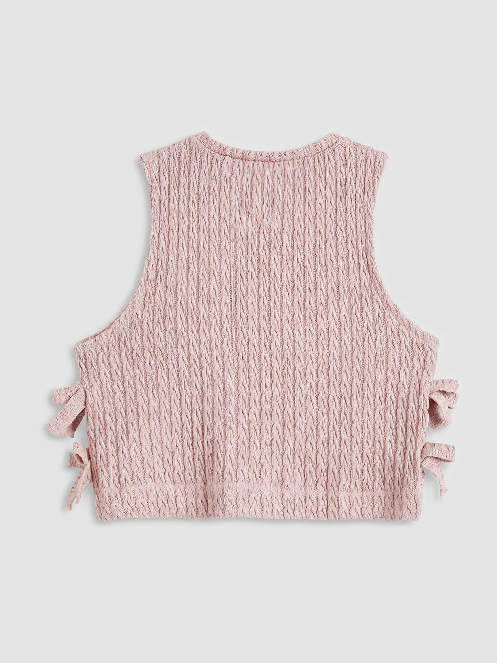 Ekru Bisiklet Yaka Kız Çocuk Triko Süveter ve Tişört-3