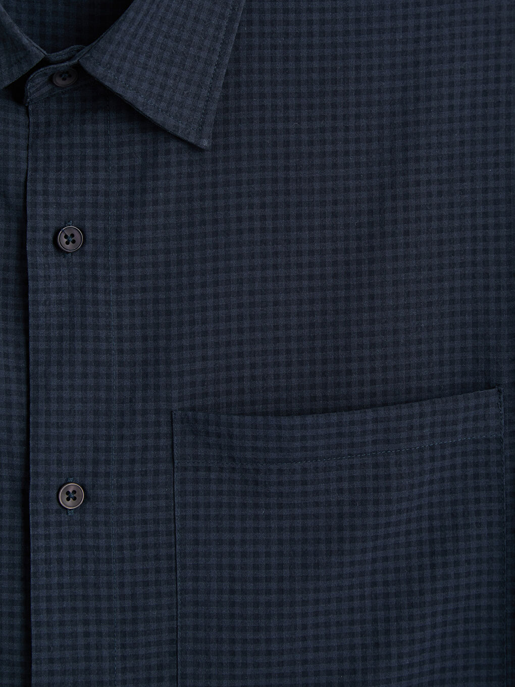 Lacivert Regular Fit Kareli Erkek Gömlek-2