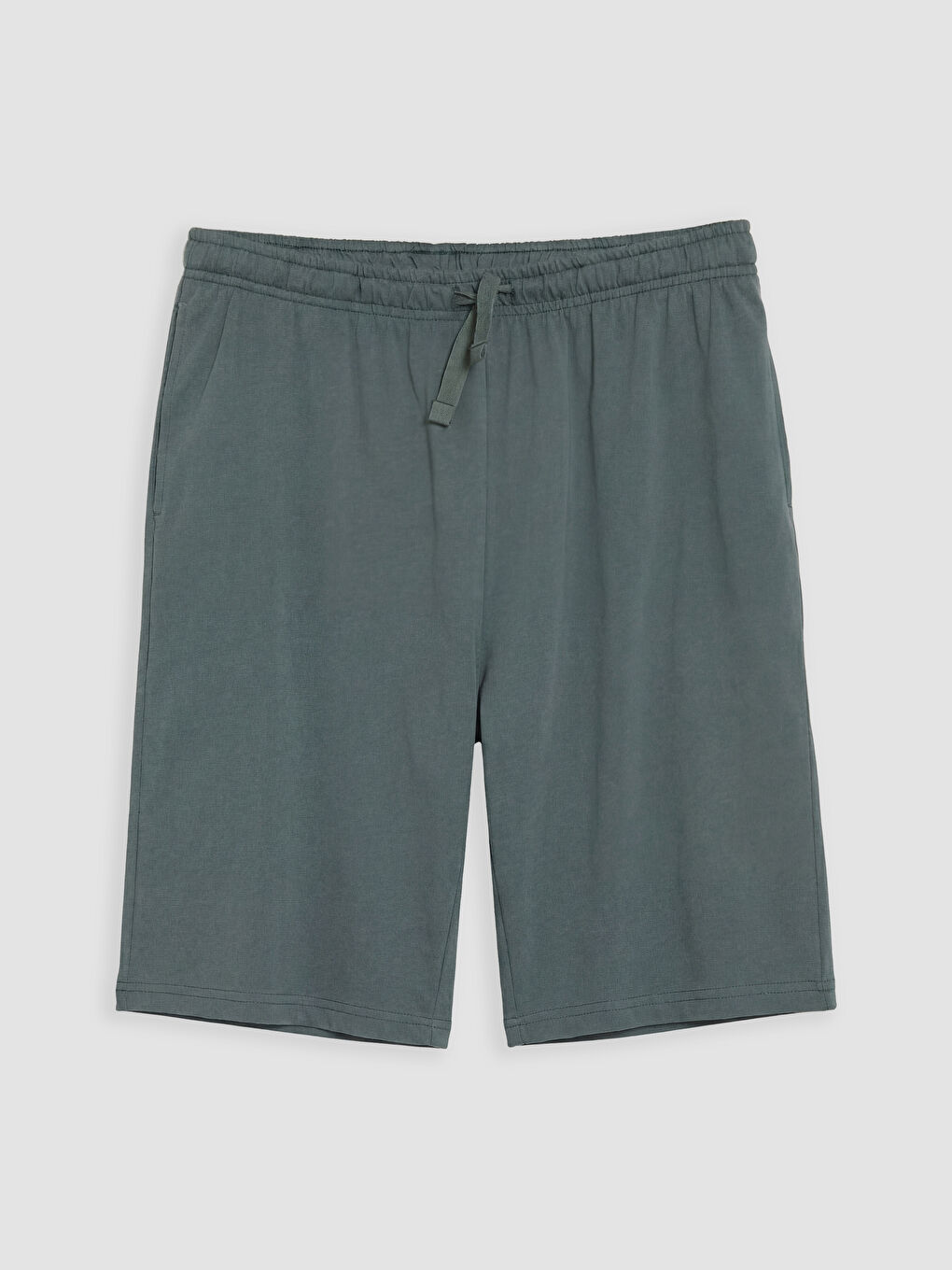 Ekru Standart Kalıp Erkek Şortlu Pijama Takımı-3
