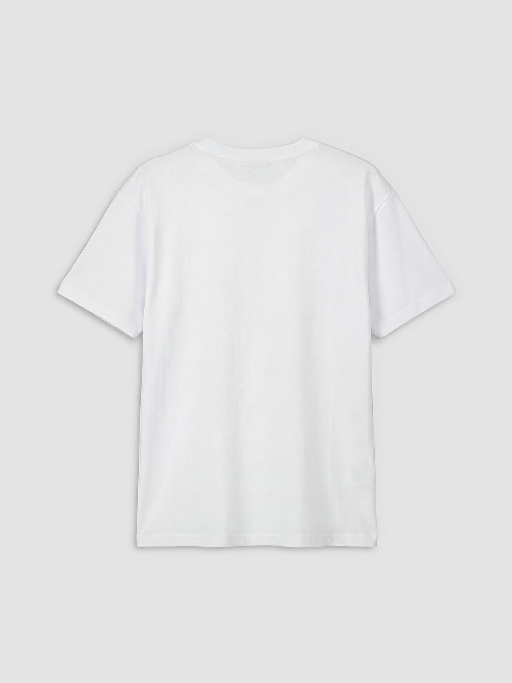 تي شيرت مطبوع بياقة دائرية للبنات-1