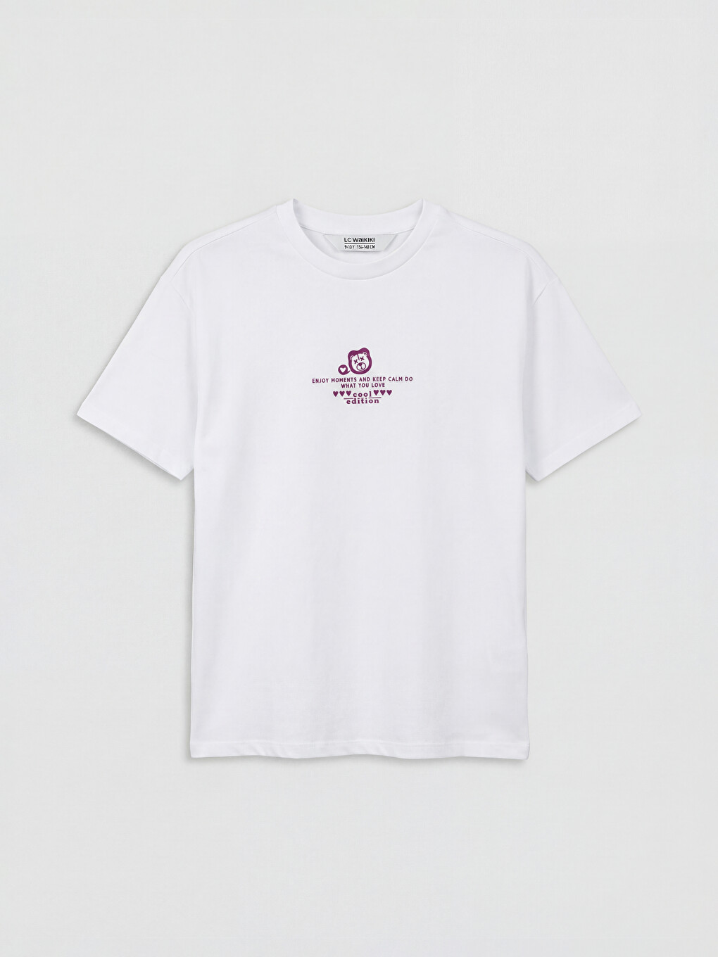 Crew Neck Printed Girls' T-Shirt
