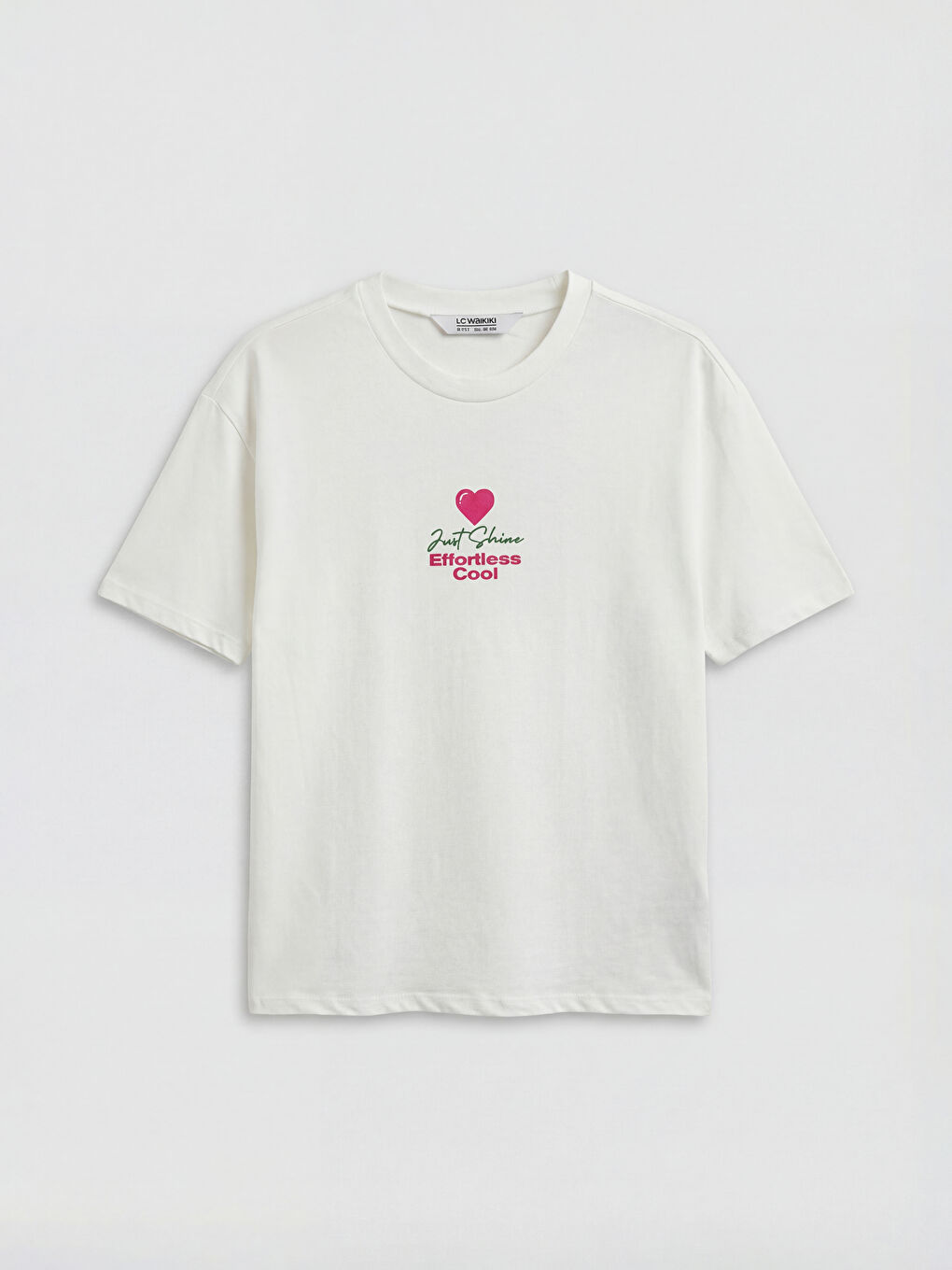 Crew Neck Printed Girls' T-Shirt