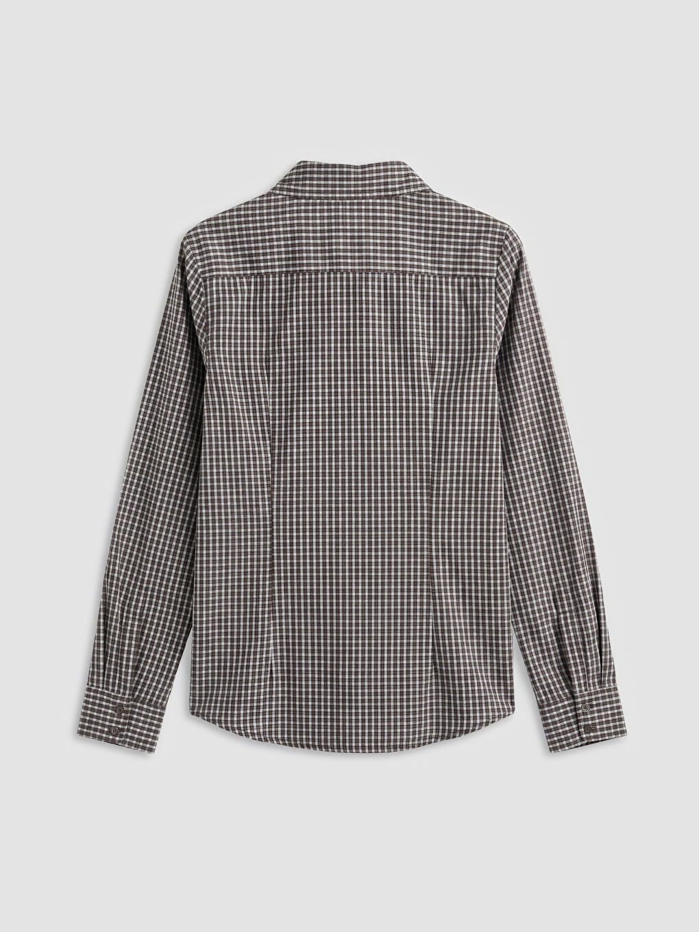 Kahverengi Ekose Kadın Gömlek	-1