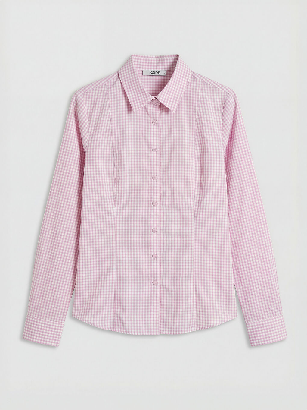 Pembe Ekose Kadın Gömlek