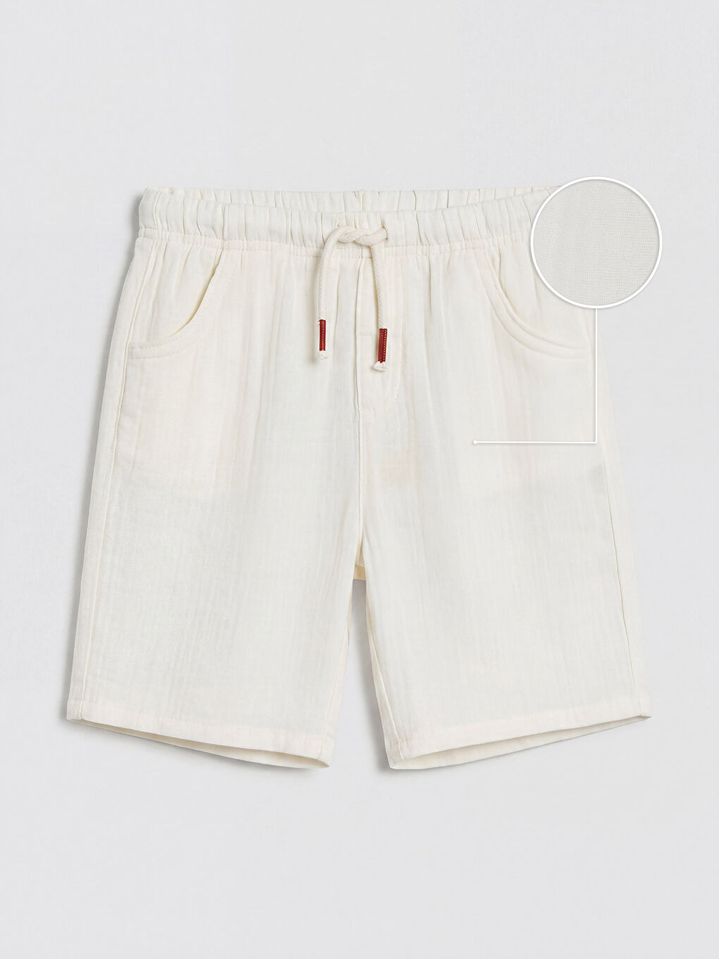 Bej Beli Lastikli Müslin Erkek Çocuk Şort