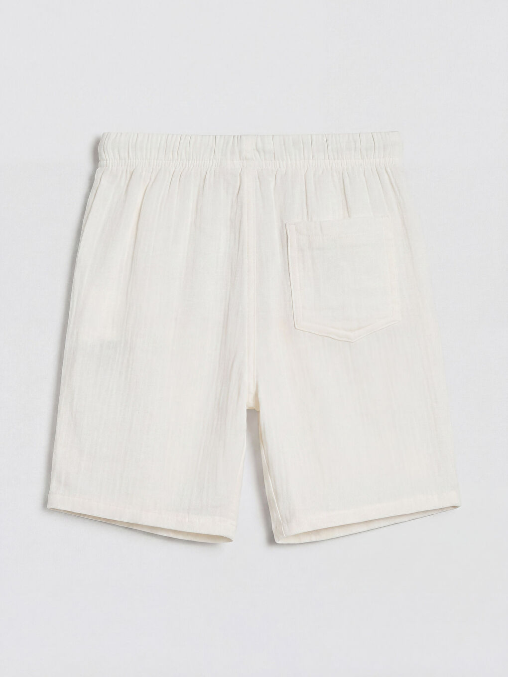 Bej Beli Lastikli Müslin Erkek Çocuk Şort-1