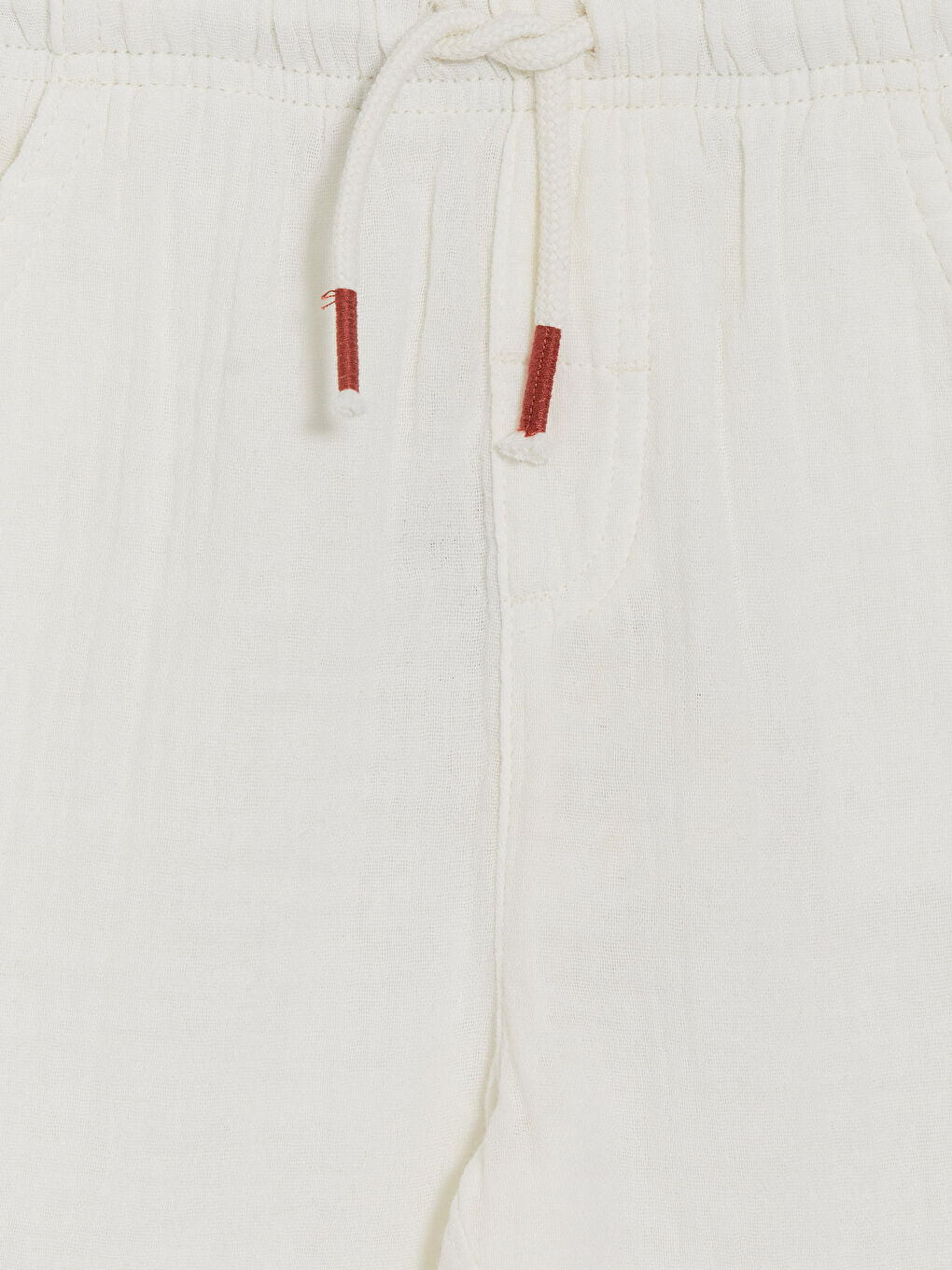 Bej Beli Lastikli Müslin Erkek Çocuk Şort-2