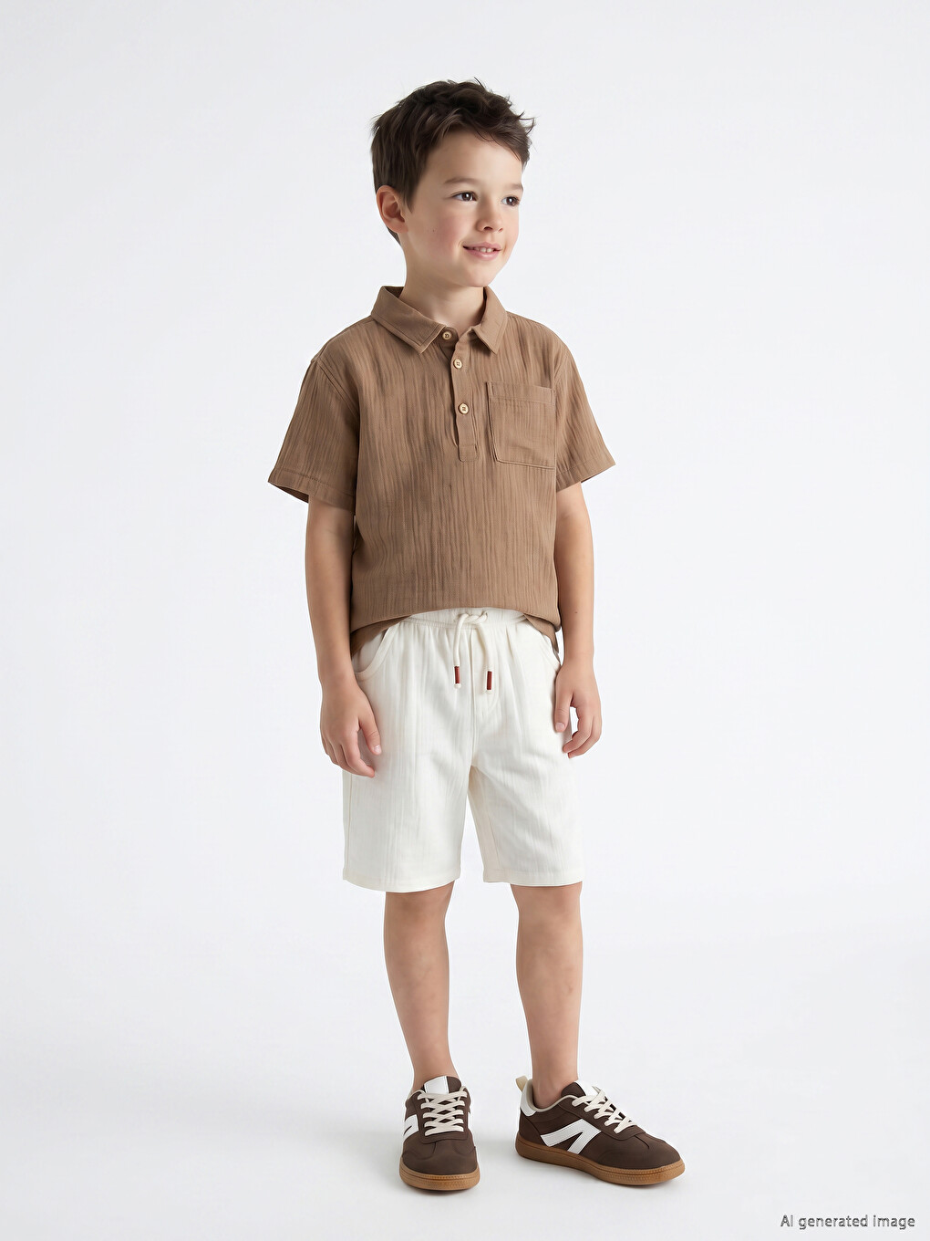 Elastic Waist Muslin Boys' Shorts