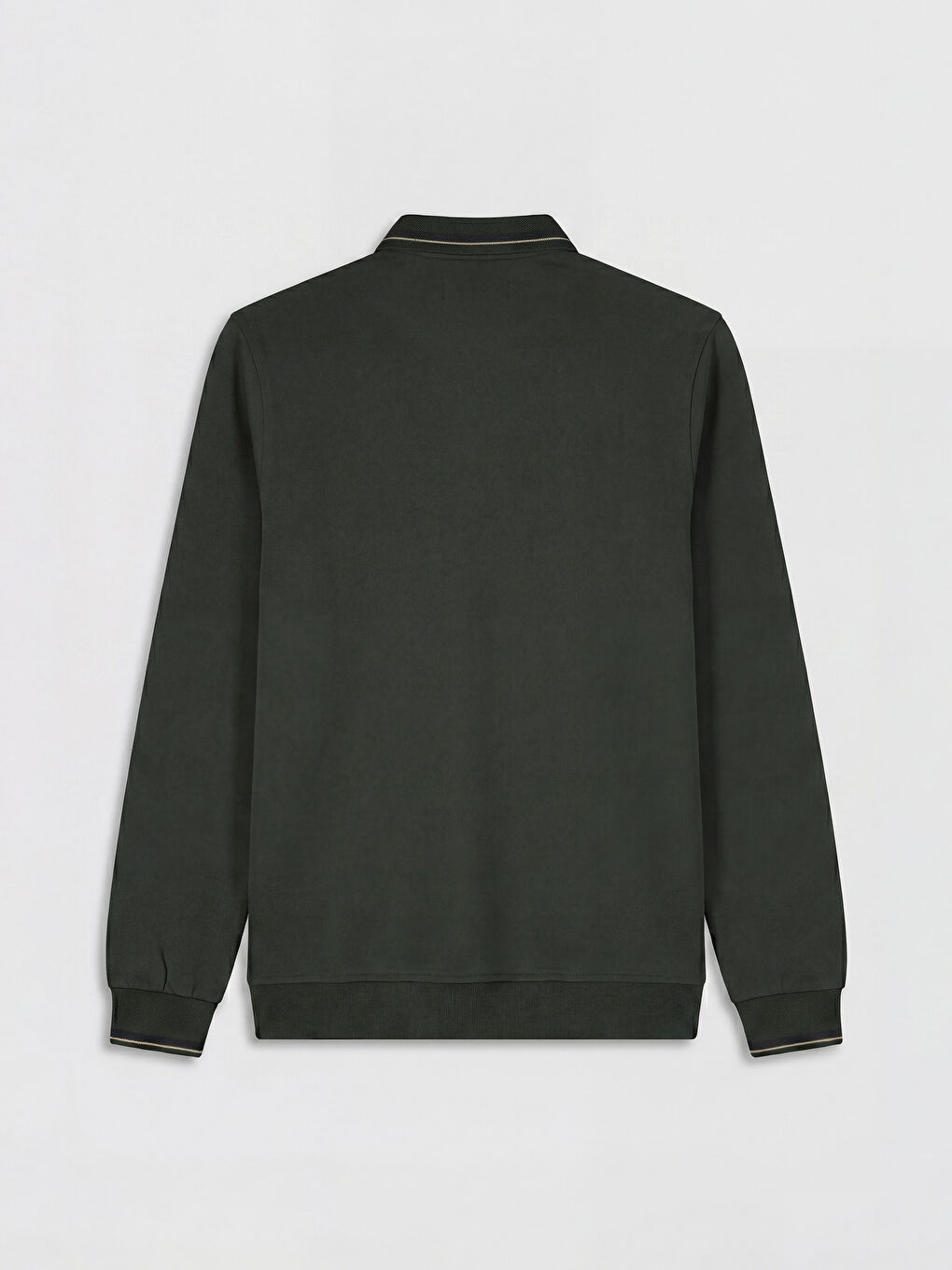 Haki Polo Yaka Erkek Sweatshirt-1