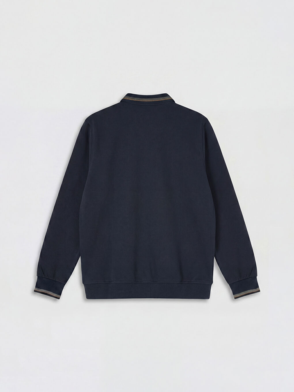 Lacivert Polo Yaka Erkek Sweatshirt-1
