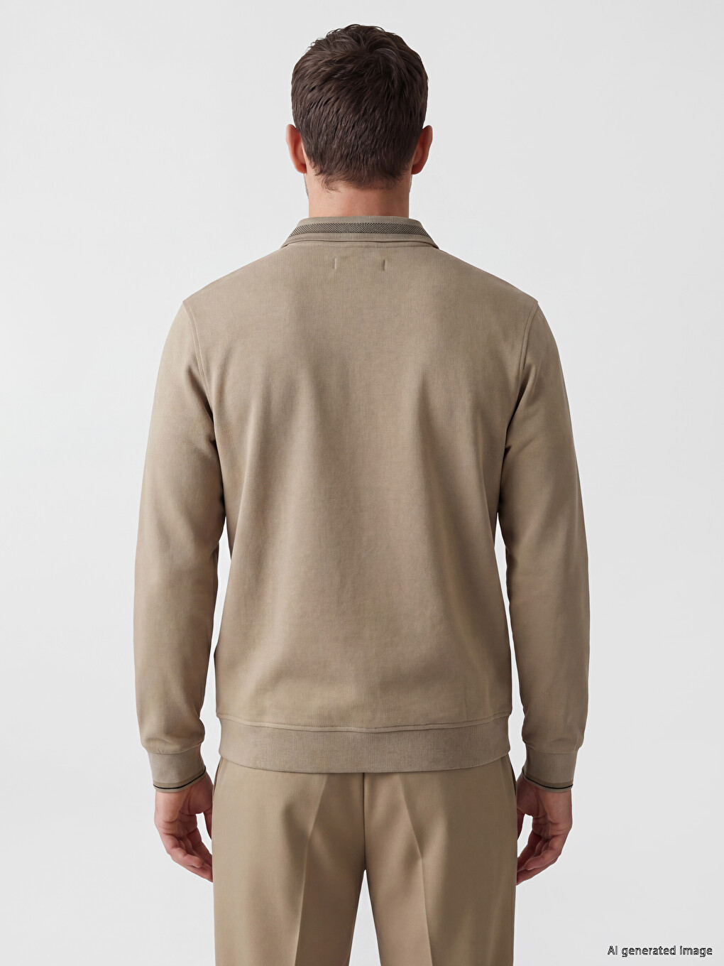 Polo Collar Men's Sweatshirt-3