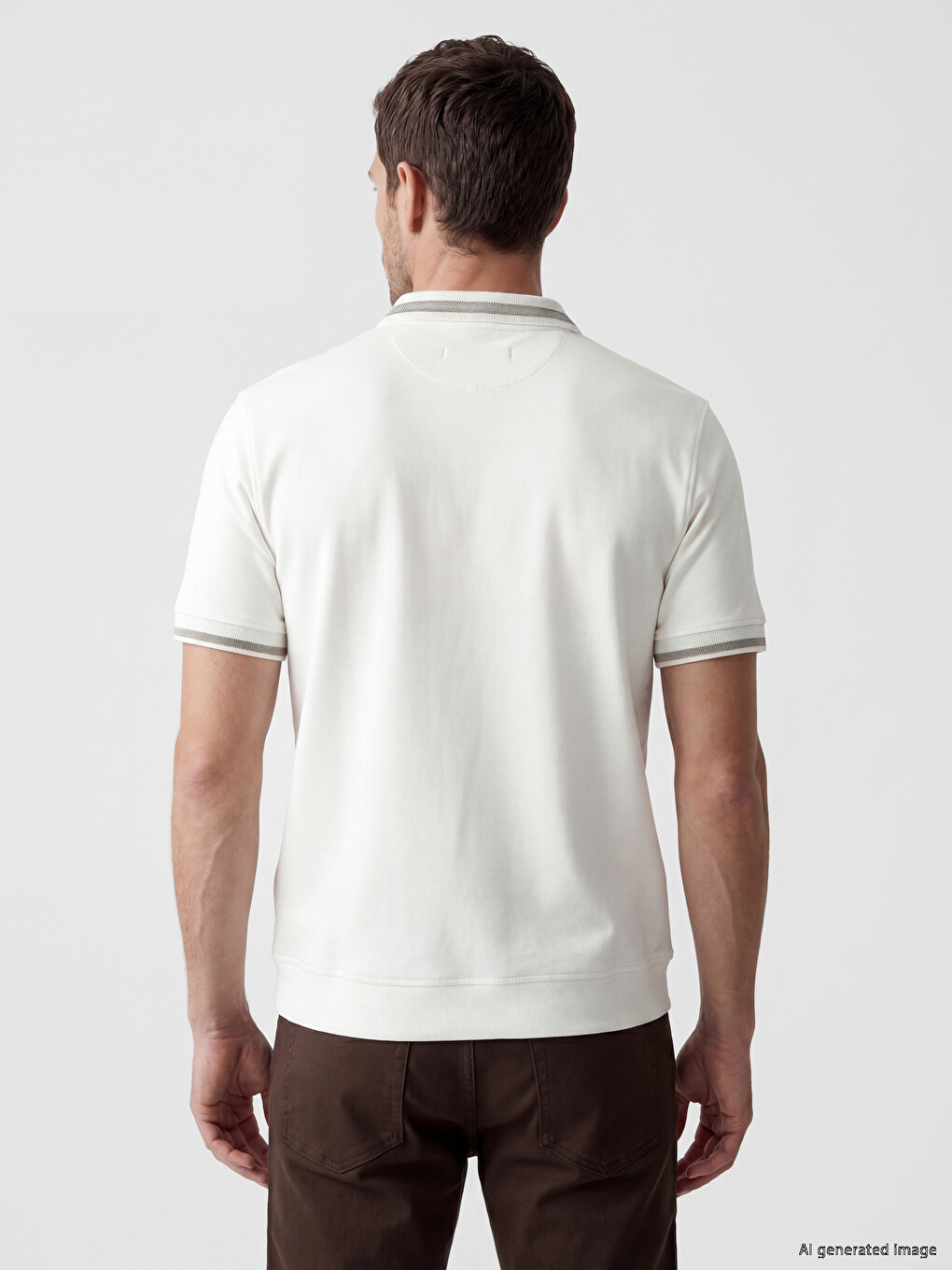 Polo Collar Men's Sweatshirt-3