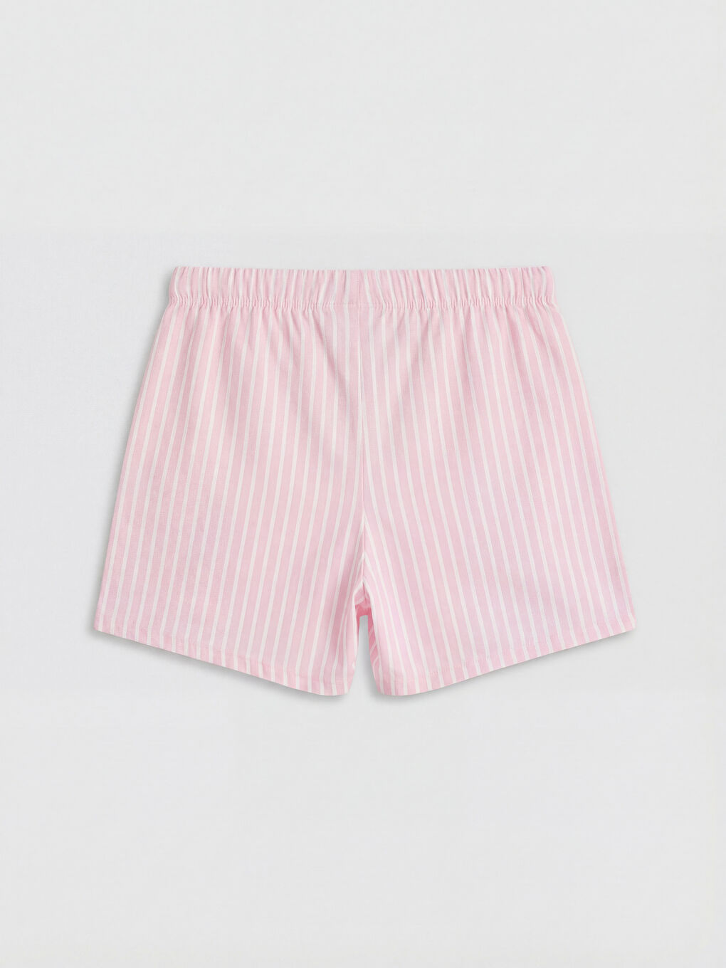 Pembe Beli Lastikli Çizgili Kız Çocuk Pijama Şortu-1