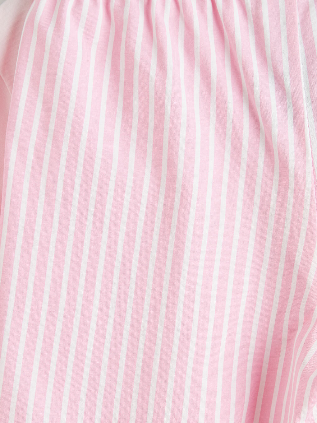 Pembe Beli Lastikli Çizgili Kız Çocuk Pijama Şortu-2