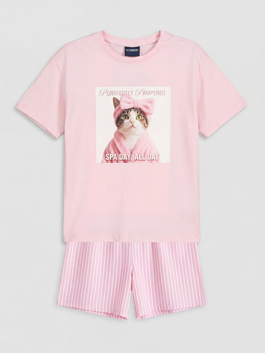 Пижамный комплект шортиков с принтом для девочек