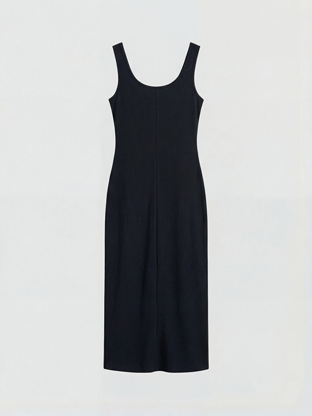 Siyah Kare Yaka Bodycon Elbise-5