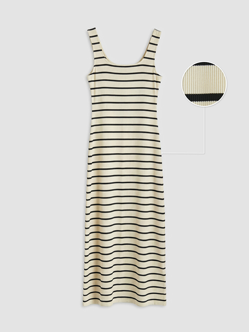U Neck Striped Bodycon Dress-4