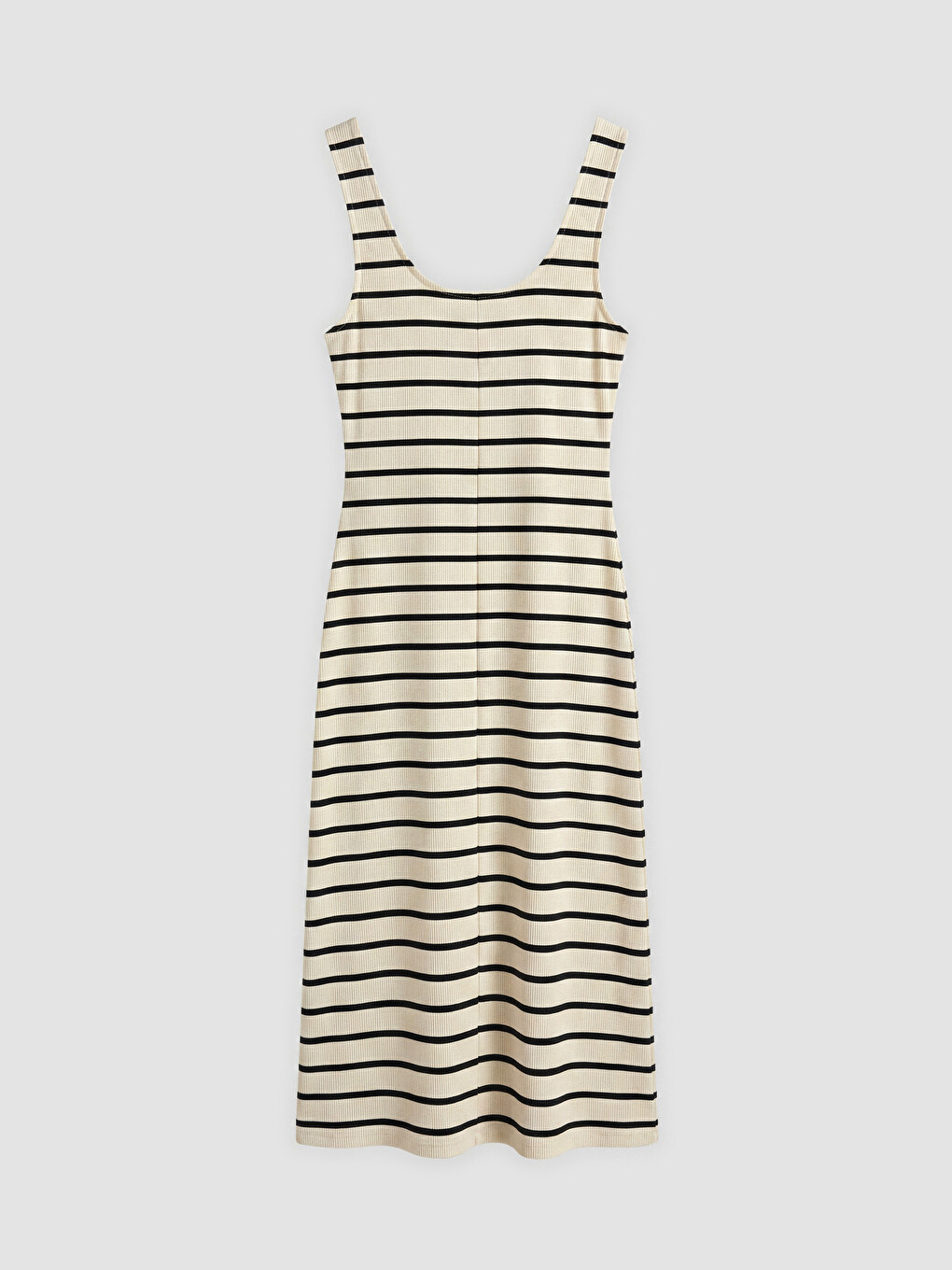 U Neck Striped Bodycon Dress-5