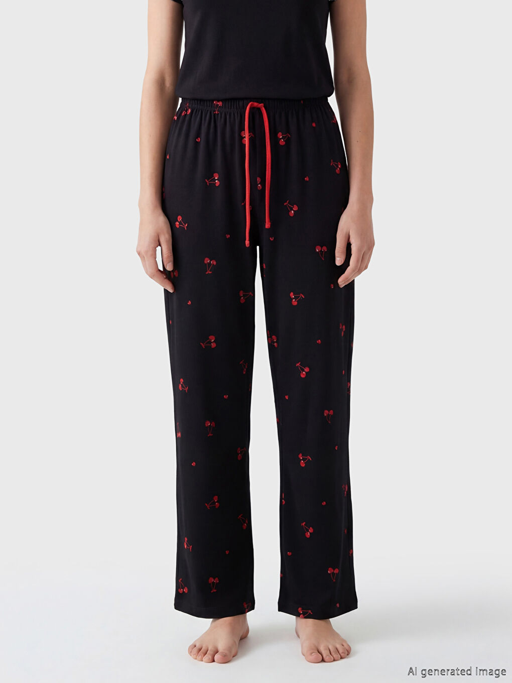 Bas de pyjama femme à imprimé cerises-1