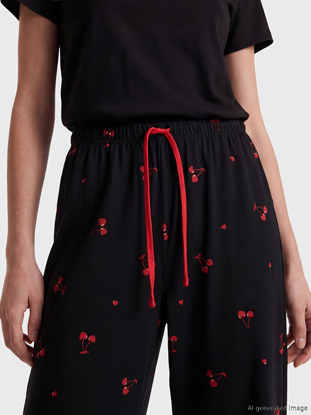 Bas de pyjama femme à imprimé cerises-2