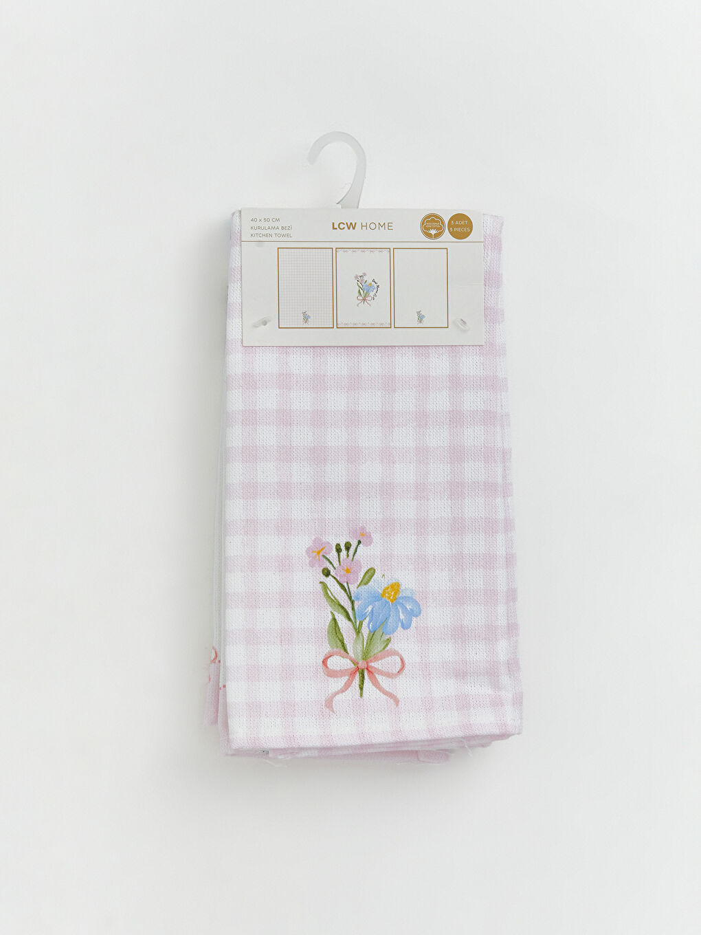 Floral Embroidered Tea Towel 3-Pack 40x50 cm-1