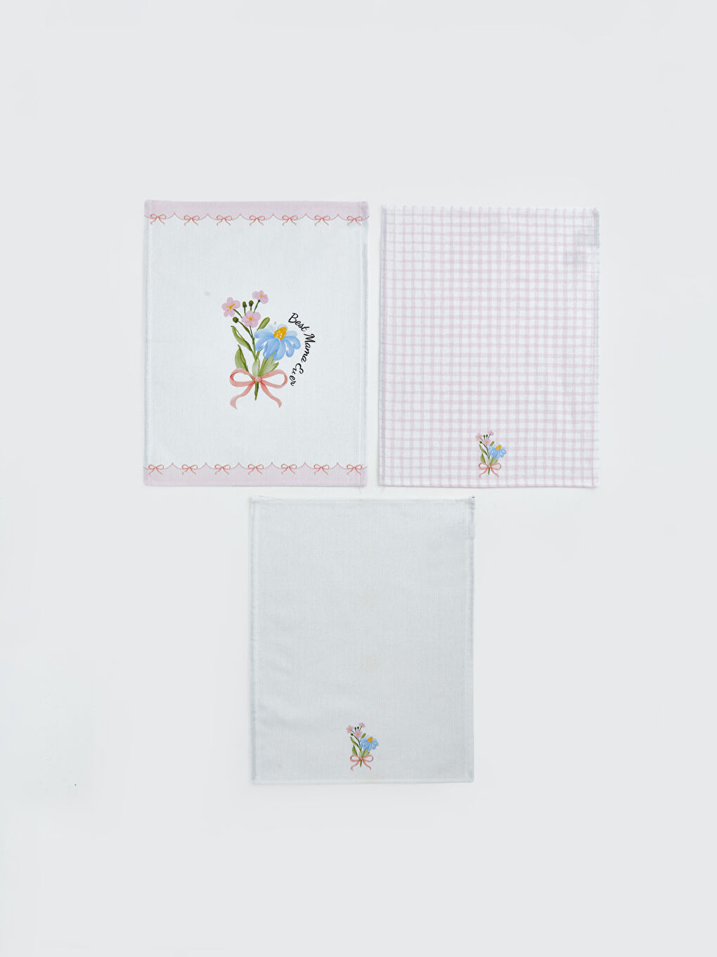 Floral Embroidered Tea Towel 3-Pack 40x50 cm-2