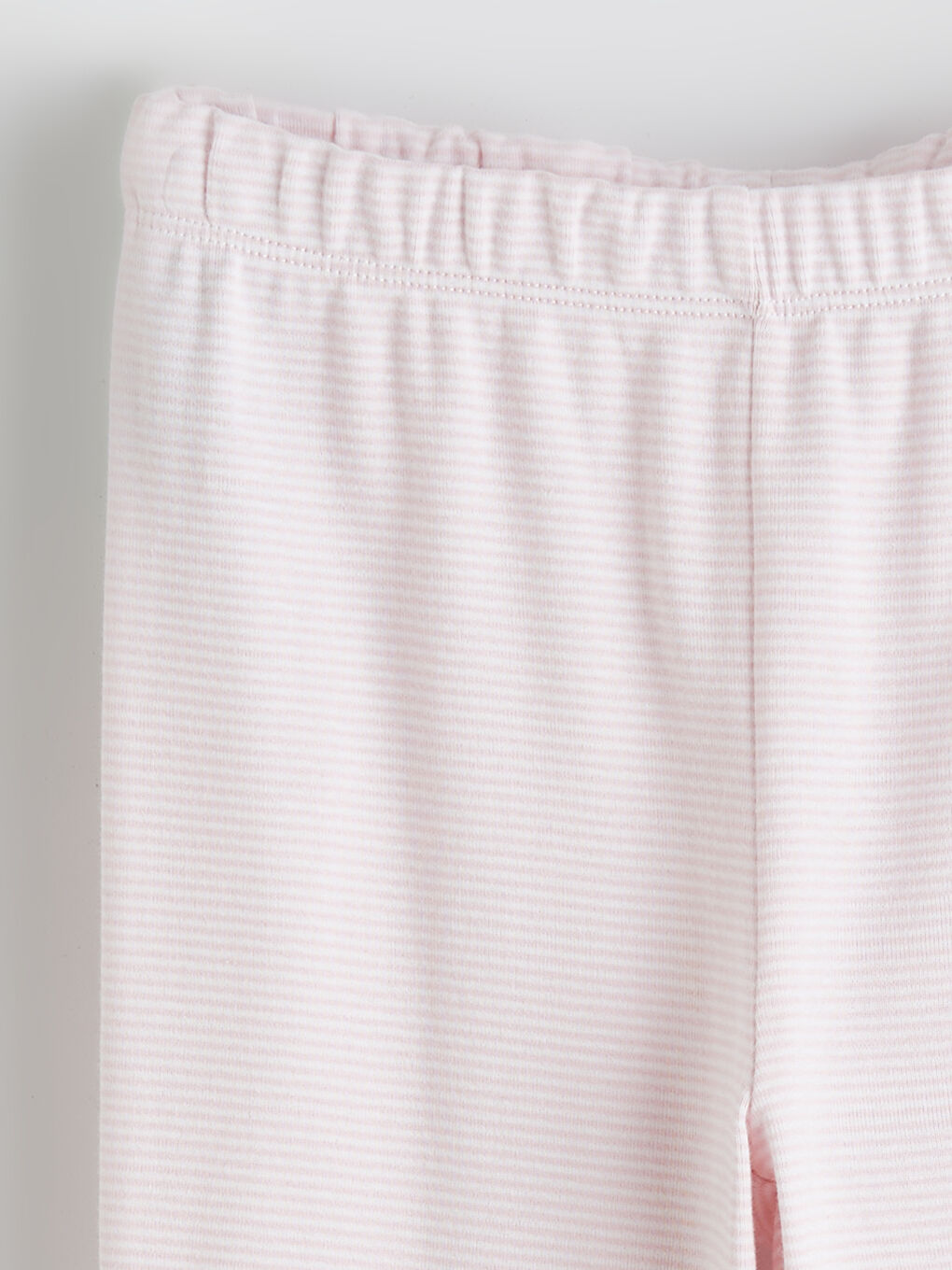 Ekru Çizgili Tavşan Baskılı Kız Çocuk Pijama Takım-5