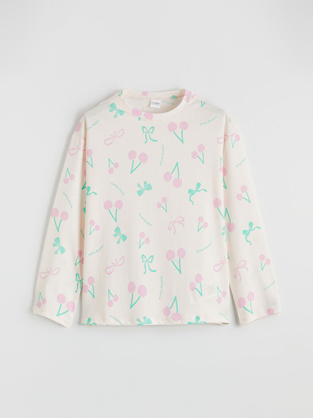 Pembe Bisiklet Yaka Desenli Kız Çocuk Pijama Takım-1