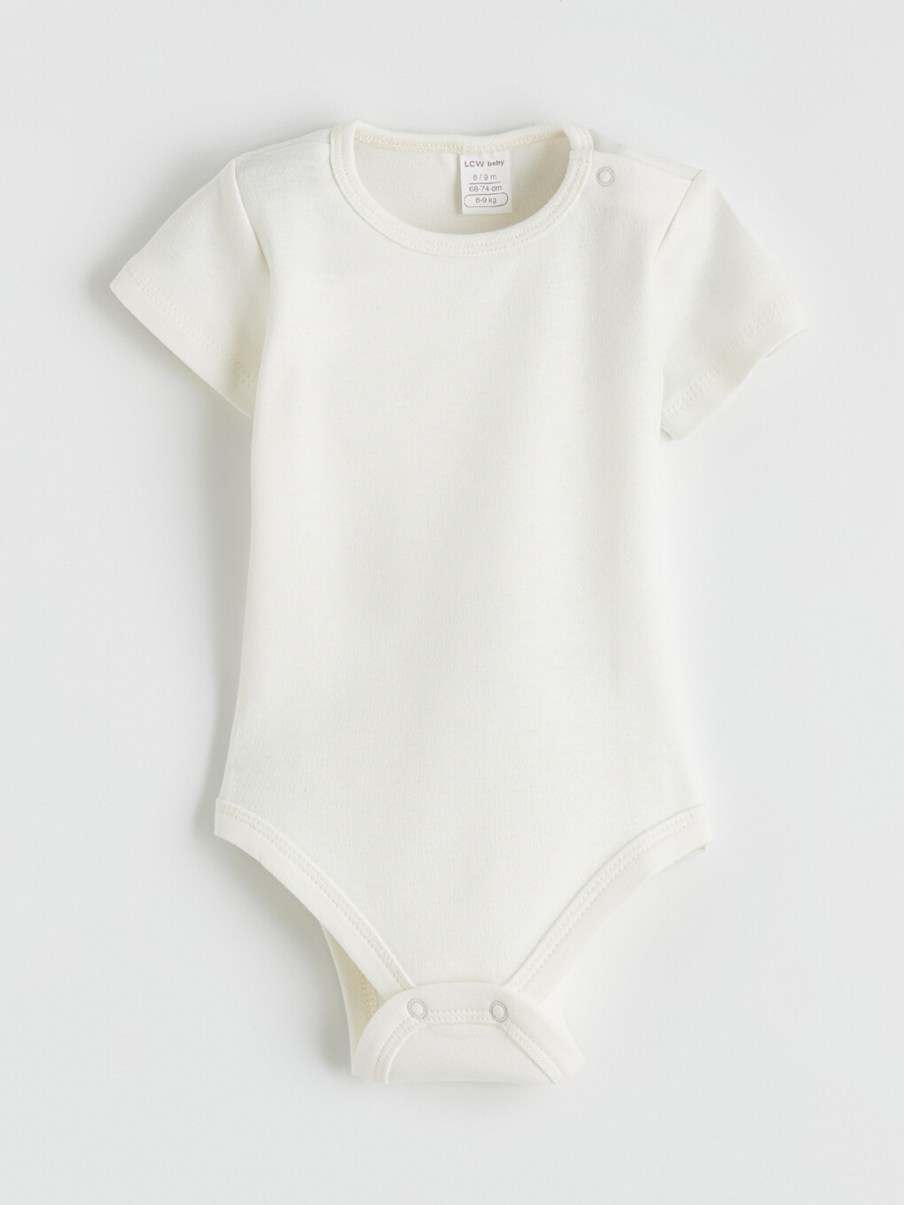 Ekru Kız Bebek Kısa Kollu Çıtçıtlı Body