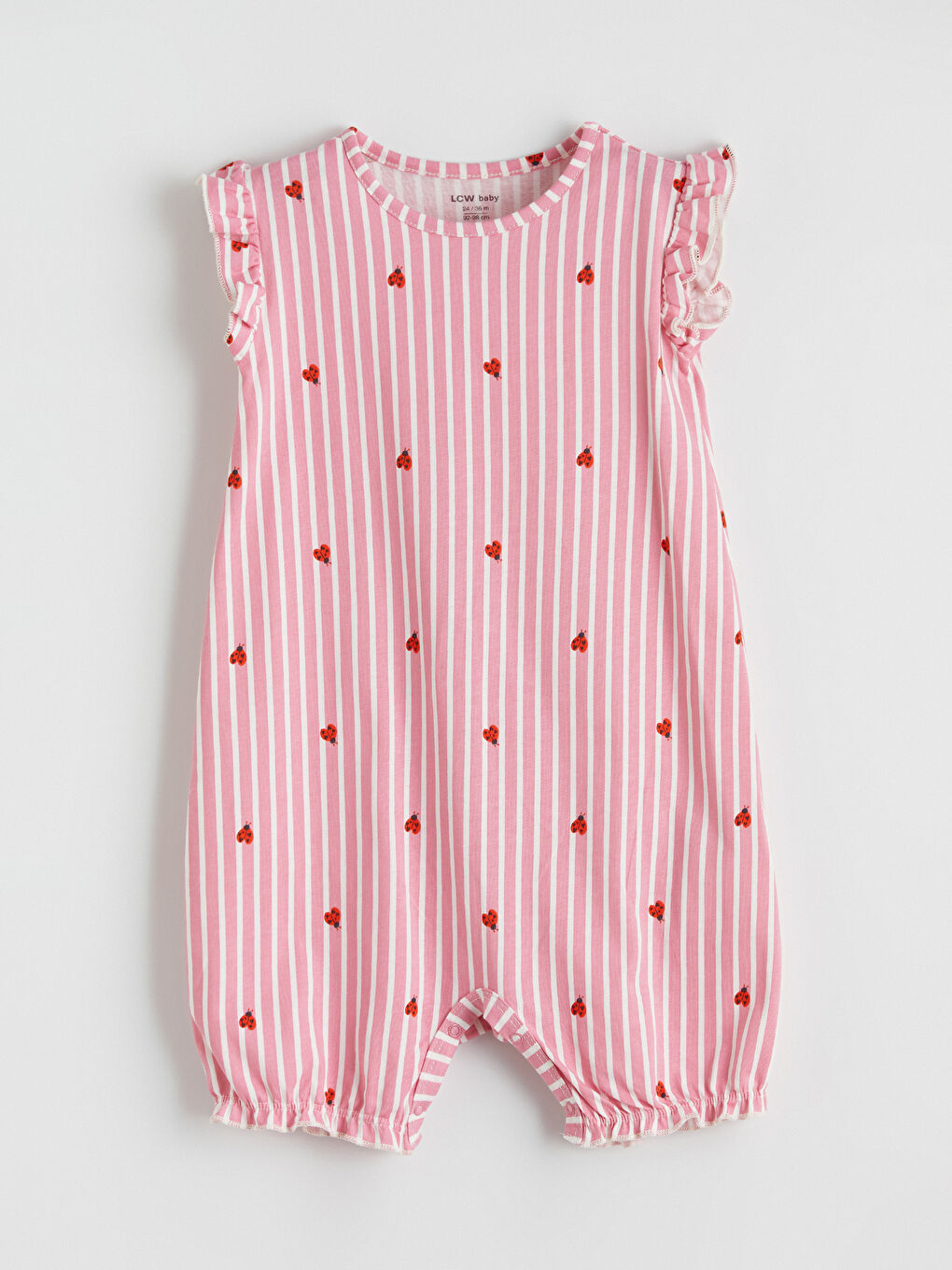 Ekru Bisiklet Yaka Baskılı Kız Bebek Penye Tulum