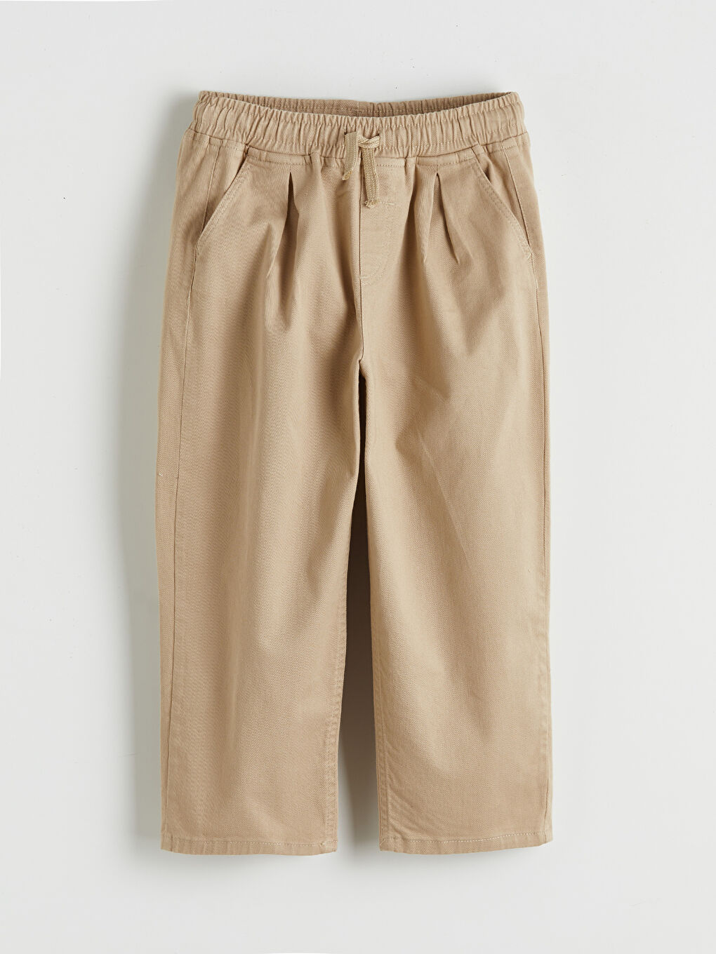 Bej Beli Lastikli Erkek Çocuk Gabardin Pantolon