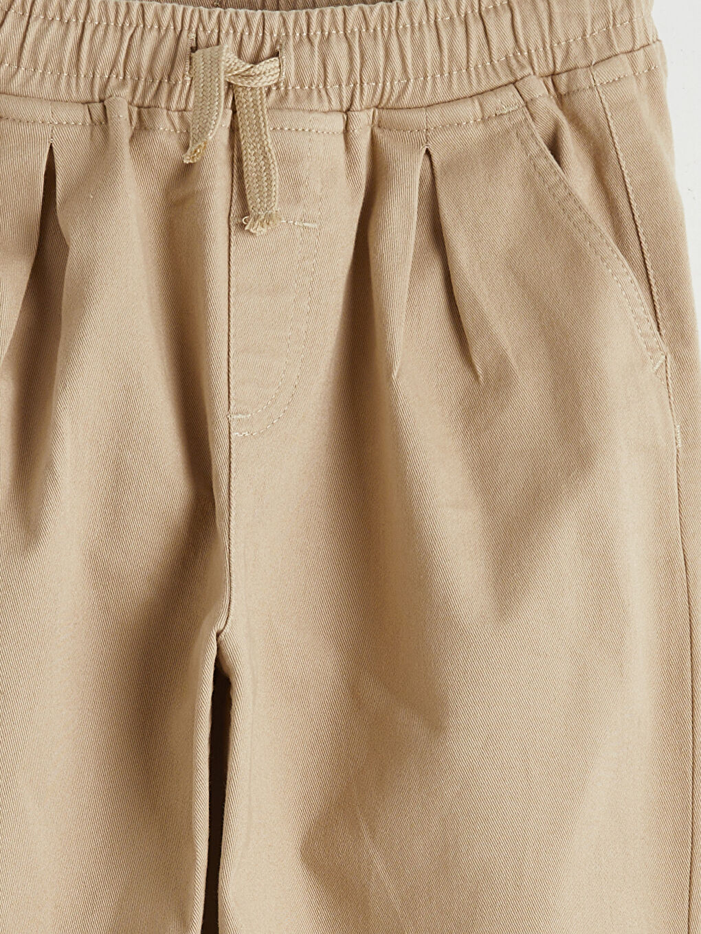 Bej Beli Lastikli Erkek Çocuk Gabardin Pantolon-2