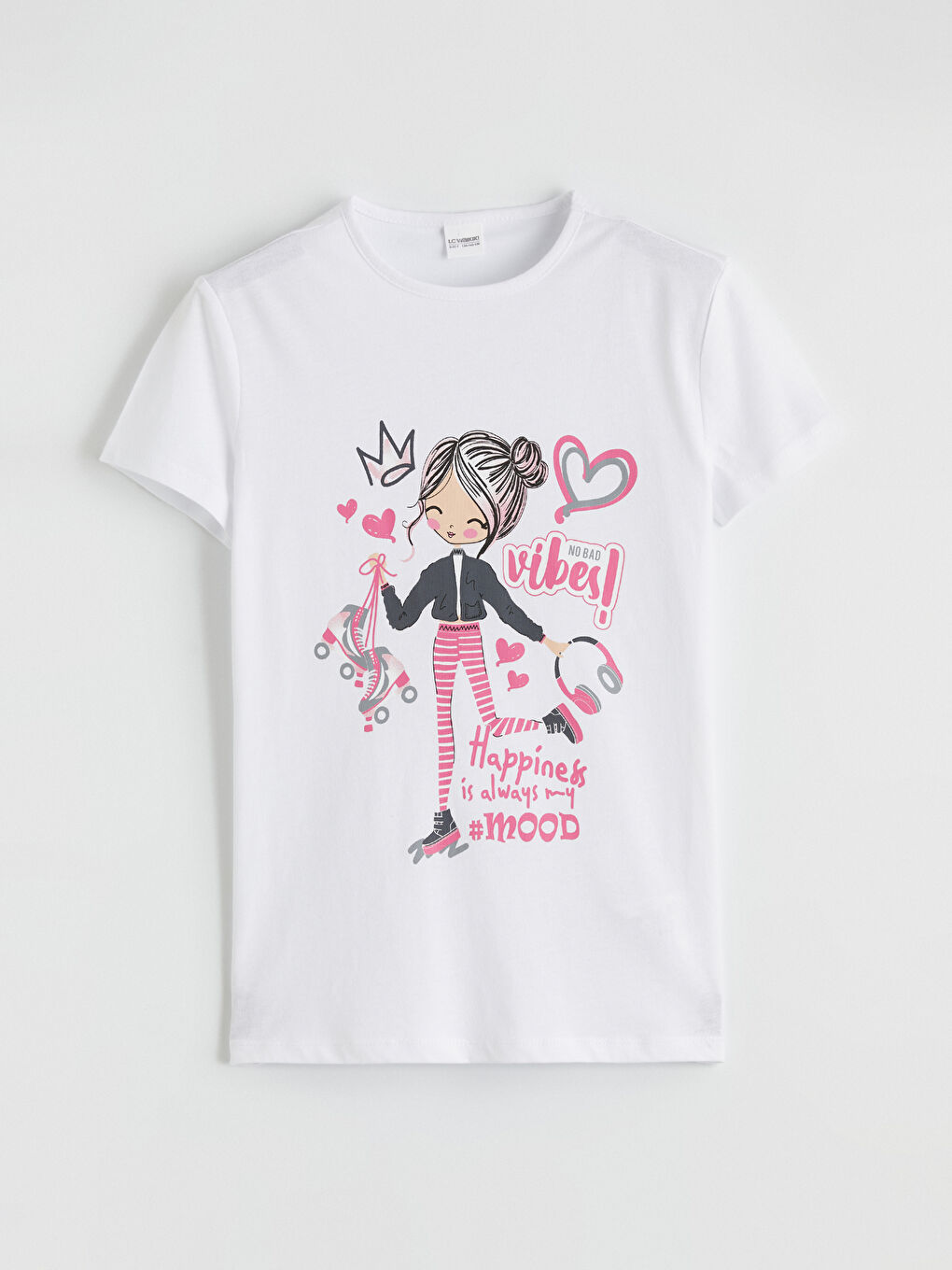 Ekru Baskılı Kız Çocuk Şortlu Pijama Takımı-1