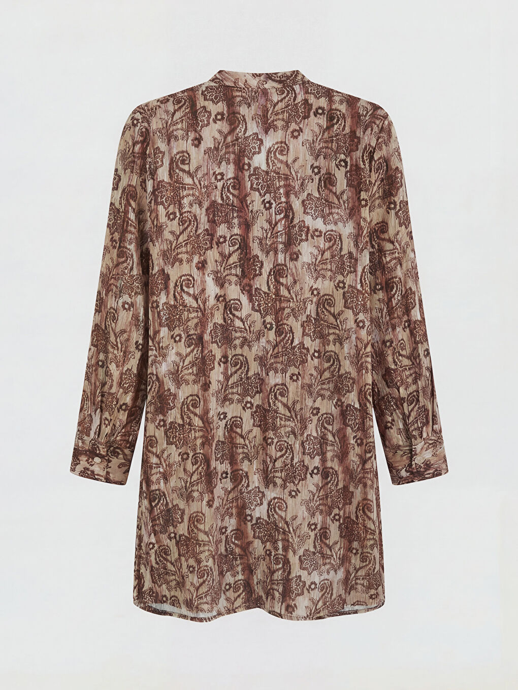 Mürdüm Hakim Yaka Çiçekli Kadın Gömlek Tunik-1