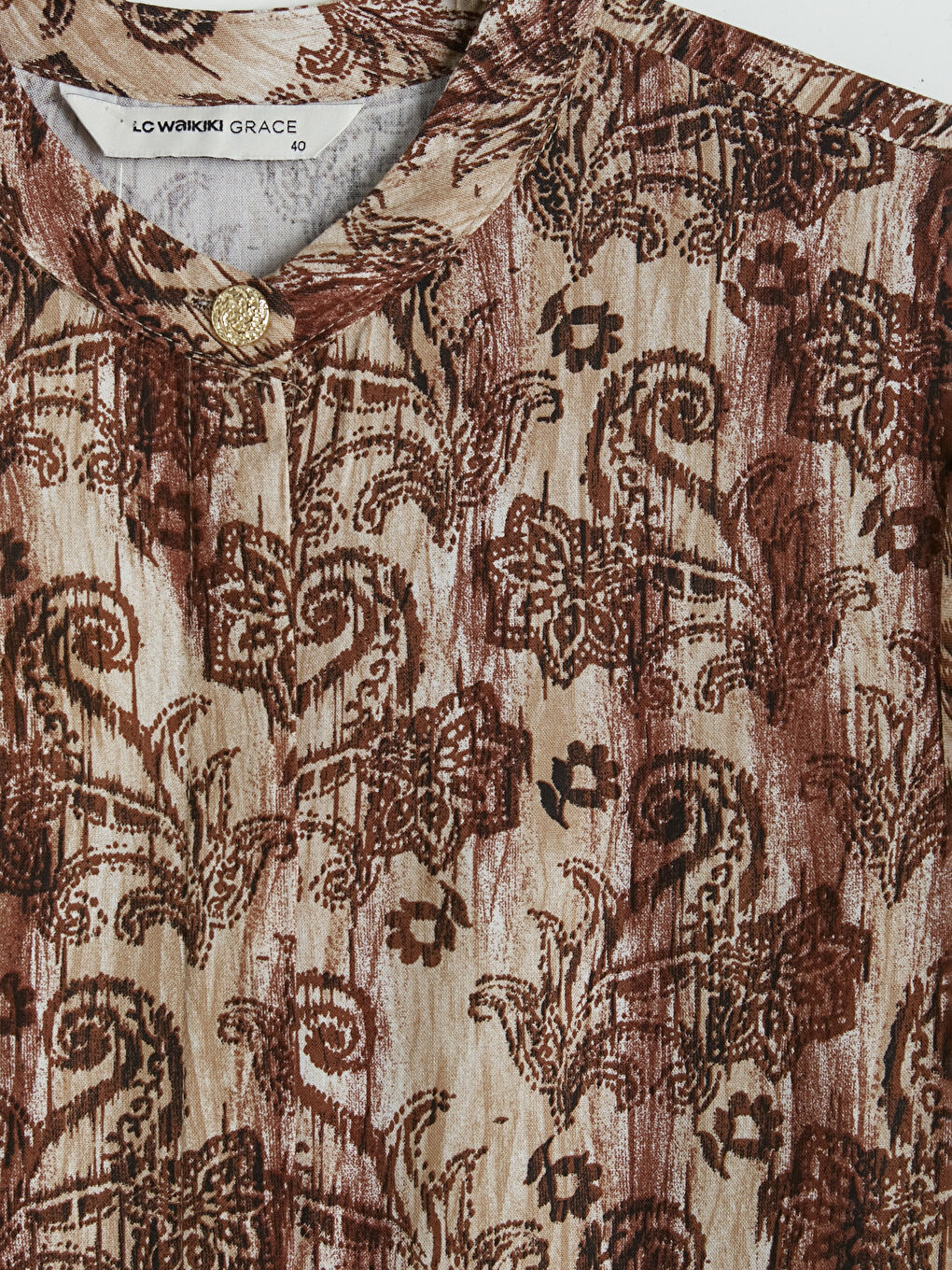 Mürdüm Hakim Yaka Çiçekli Kadın Gömlek Tunik-2