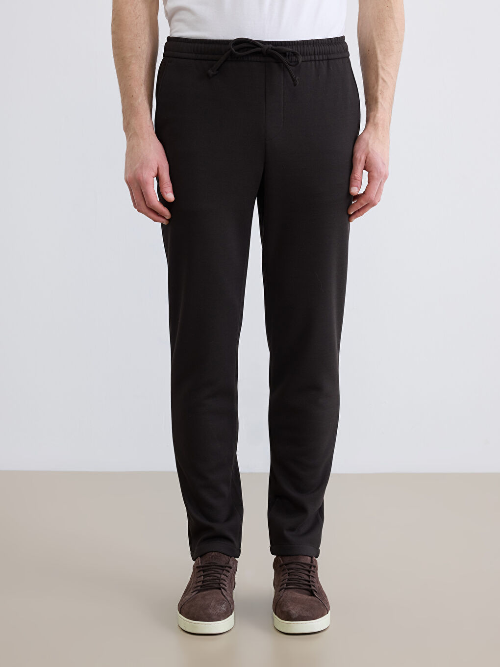 Kahverengi Standart Kalıp Erkek Pantolon-1