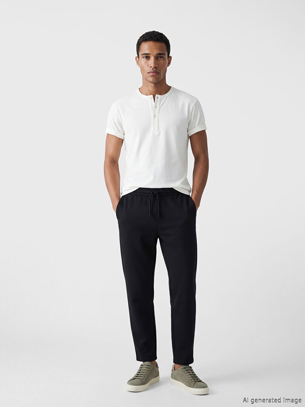 Siyah Standart Kalıp Erkek Pantolon