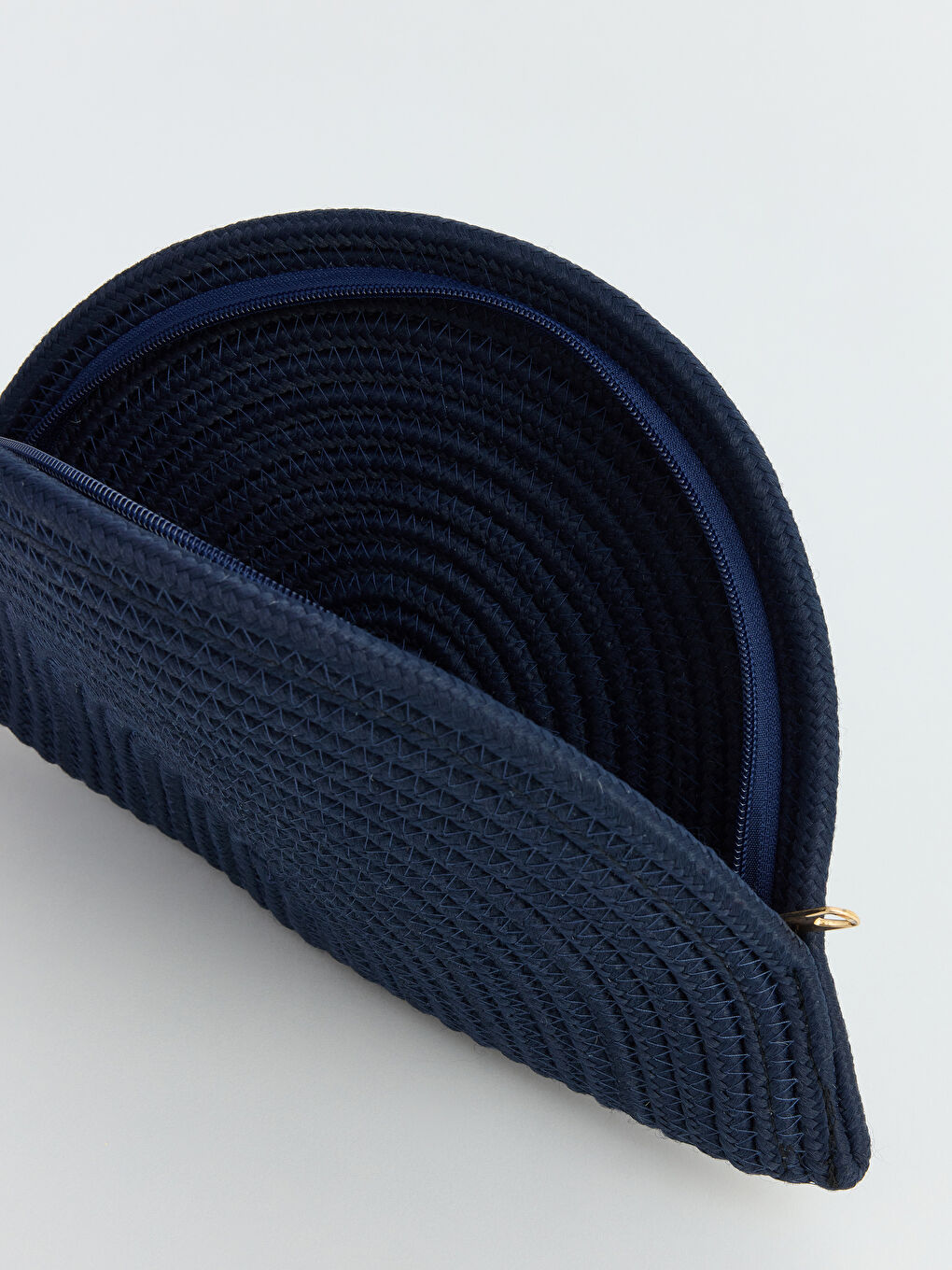 Lacivert Kadın Hasır El Çantası-1