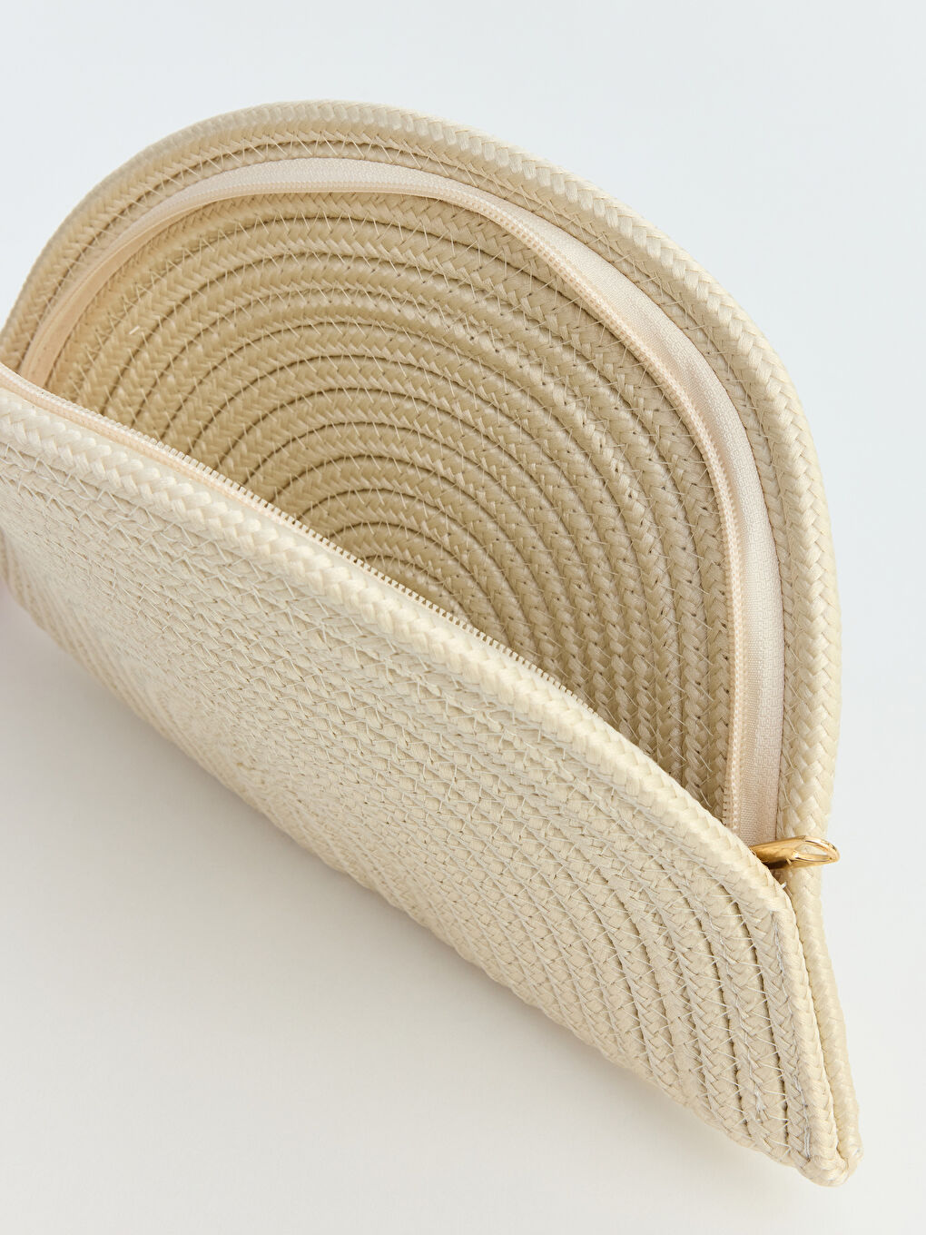 Beyaz Kadın Hasır El Çantası-1