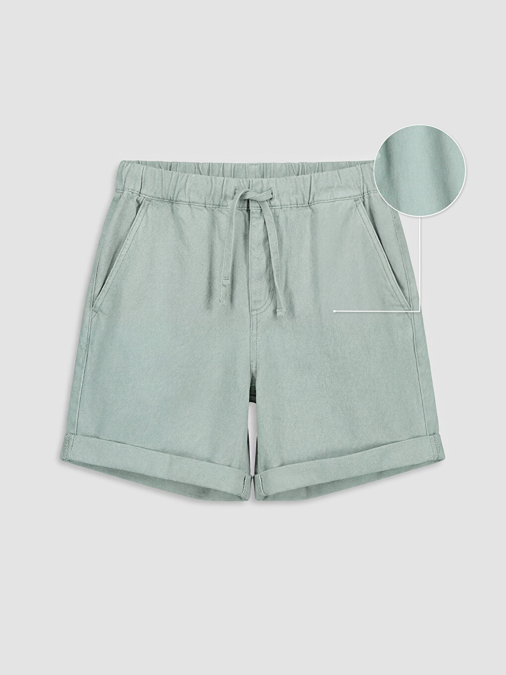 Elastic Waist Women's Jean Shorts-4