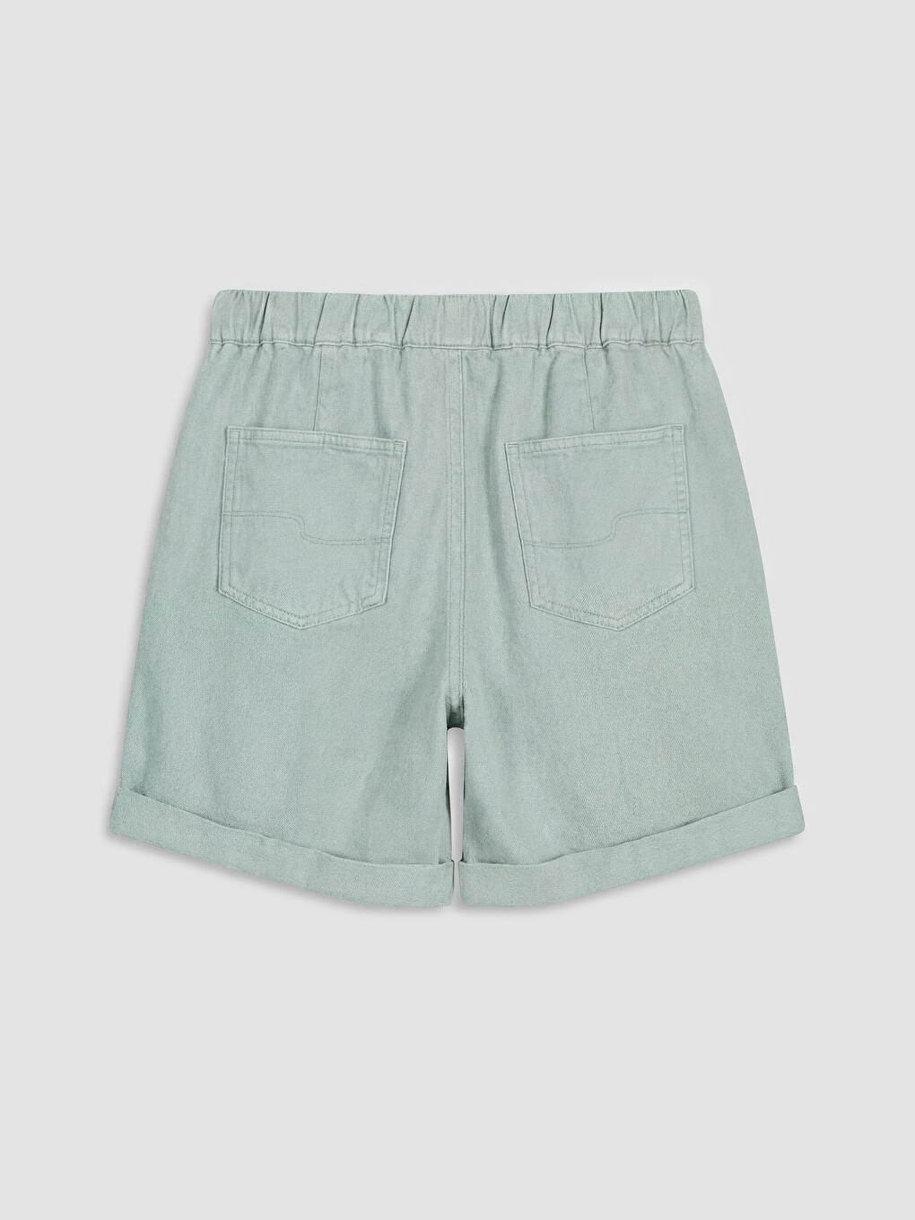 Elastic Waist Women's Jean Shorts-5