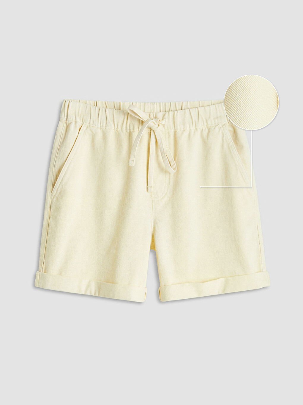 Elastic Waist Women's Jean Shorts-4