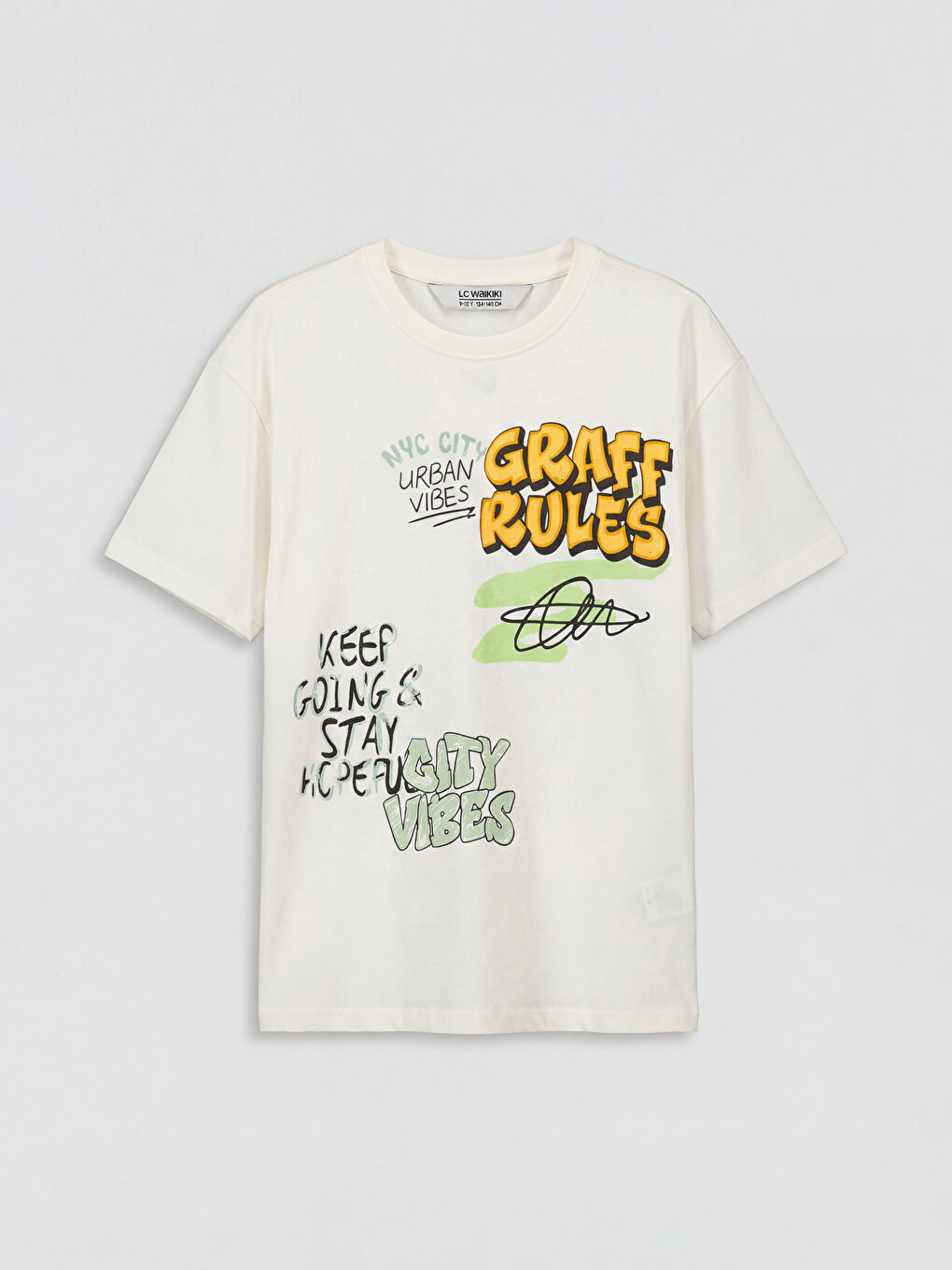 Ekru Baskılı Erkek Çocuk Tişört ve Şort-1