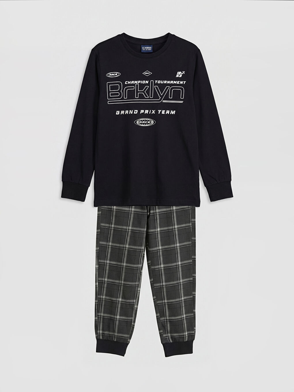 Siyah Baskılı Erkek Çocuk Pijama Takım