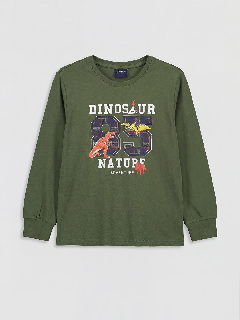 Yeşil Dinozor Baskılı Erkek Çocuk Pijama Takım-1