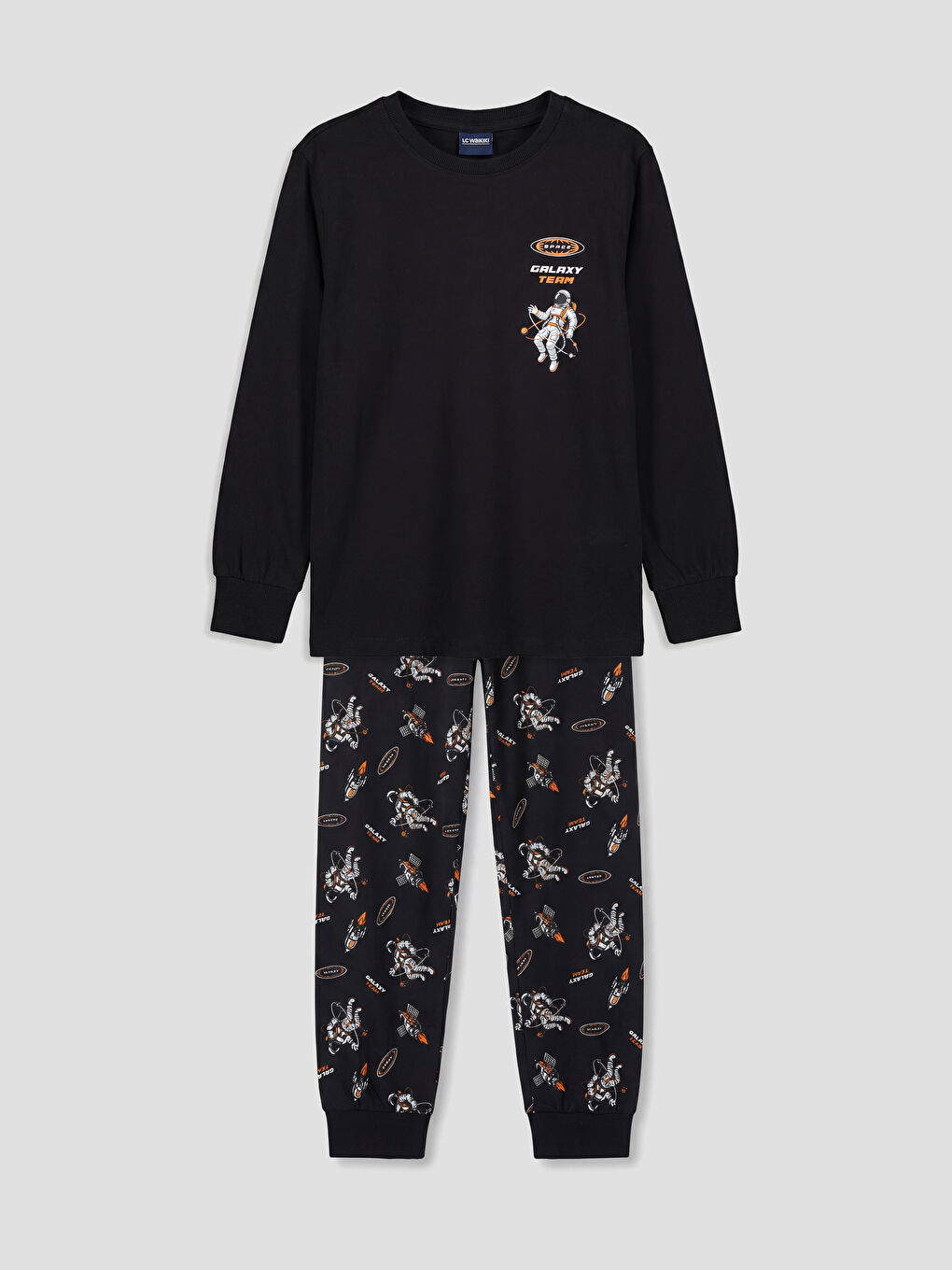 Siyah Baskılı Erkek Çocuk Pijama Takım