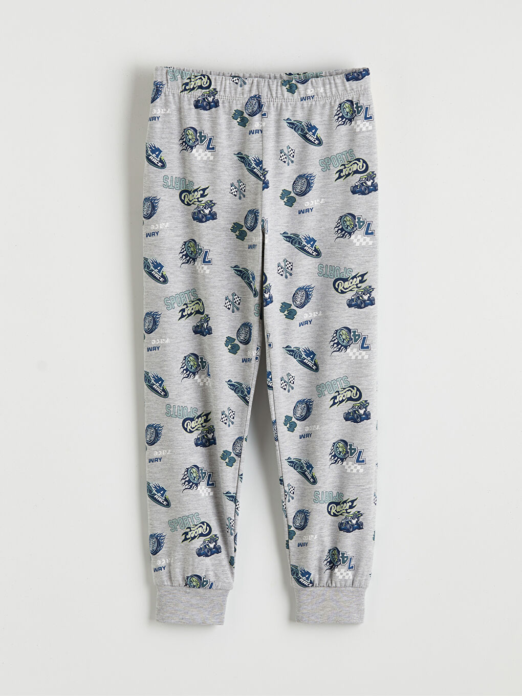 Mavi Baskılı Bisiklet Yaka Erkek Çocuk Pijama Takımı-3