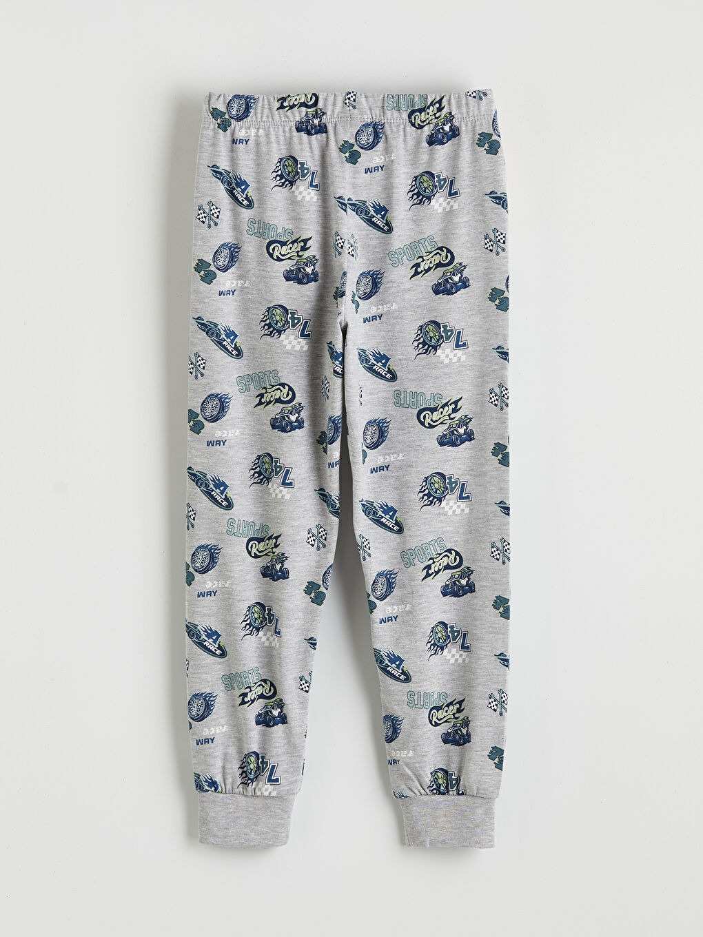 Mavi Baskılı Bisiklet Yaka Erkek Çocuk Pijama Takımı-4