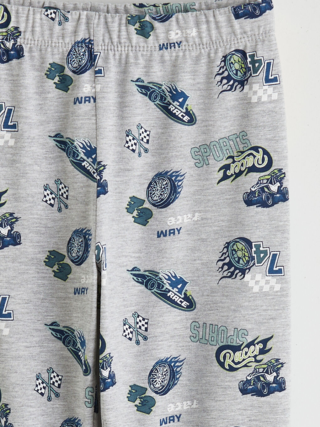 Mavi Baskılı Bisiklet Yaka Erkek Çocuk Pijama Takımı-6