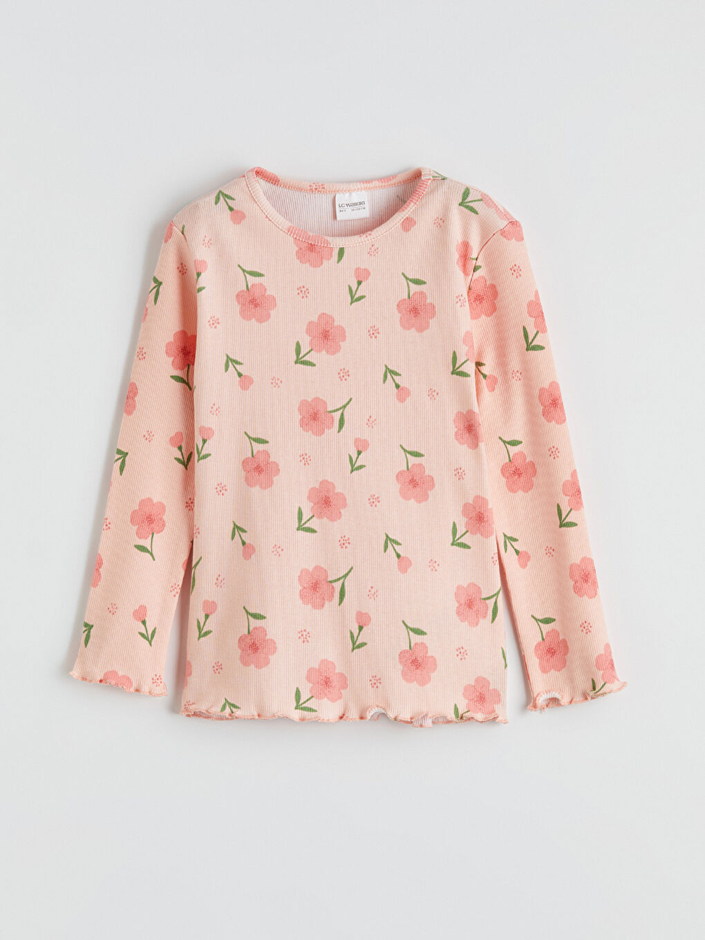 Pembe Çiçekli Kız Çocuk Pijama Takımı-1